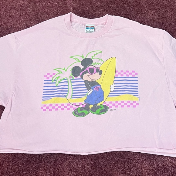 Junk Food X Disney California crop vintage wash t shirt Size L - Picture 2 of 5